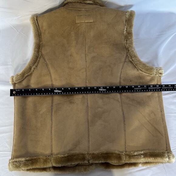 Faux Shearling Jaclyn Smith Vest XXL Suede Look Zip Front Fuzzy Soft Lined - Picture 7 of 13
